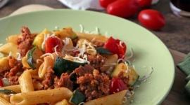 Thumbnail image for "Manland" and Pasta with Chorizo, Zucchini and Tomatoes